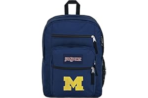 JanSport NCAA Officially Licensed Backpack, Michigan Wolverines, Big Student with Padded 15-Inch Laptop Sleeve, 2 Compartment Computer Bag with Bottle Pocket & Haul Handle, Book Rucksack, Navy