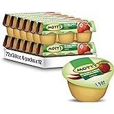 Mott's No Sugar Added Applesauce, 3.9 Oz Cups, 72 Count (12 Packs Of 6), Good Source Of Vitamin C, No Artificial Flavors