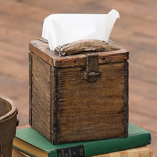 Amazon Com Black Forest Decor Rustic Decorative Vintage Western Tissue Box For Bathroom Office Or Bedroom Old Crate Home Kitchen