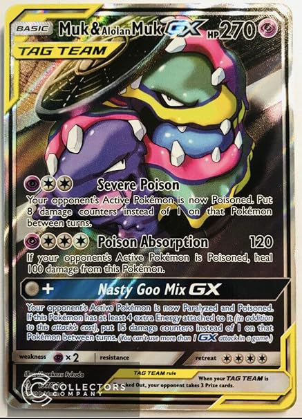 Muk & Alolan Muk GX Ultra Rare NM Sun & Moon Unbroken Bonds 61/214