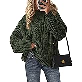 PRETTYGARDEN Women's Oversized Fall Sweaters 2026 Casual Long Sleeve Crewneck Chunky Cable Knit Pullover Tops Winter Clothes