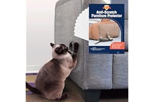 Stelucca Amazing Shields Cat Scratch Furniture Protector - Pack of 10, Adhesive Clear 17x12 in Cat Training Couch Protector - Plastic, Anti Scratching Sticky Tape Cat Repellent Mat - Scratching Post