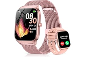 CASCHO Smart Watch for Women (2 Bands), Bluetooth Call Smartwatch with AI Voice,1.85" HD Fitness Watch, Heart Rate/SpO2/Steps