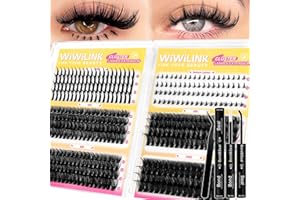 WiWiLINK Fluffy Lash Clusters Kit Volume 452Pcs Eyelash Clusters with Spikes 50D 60D 80D 100D Manga Cluster Eyelash Extension