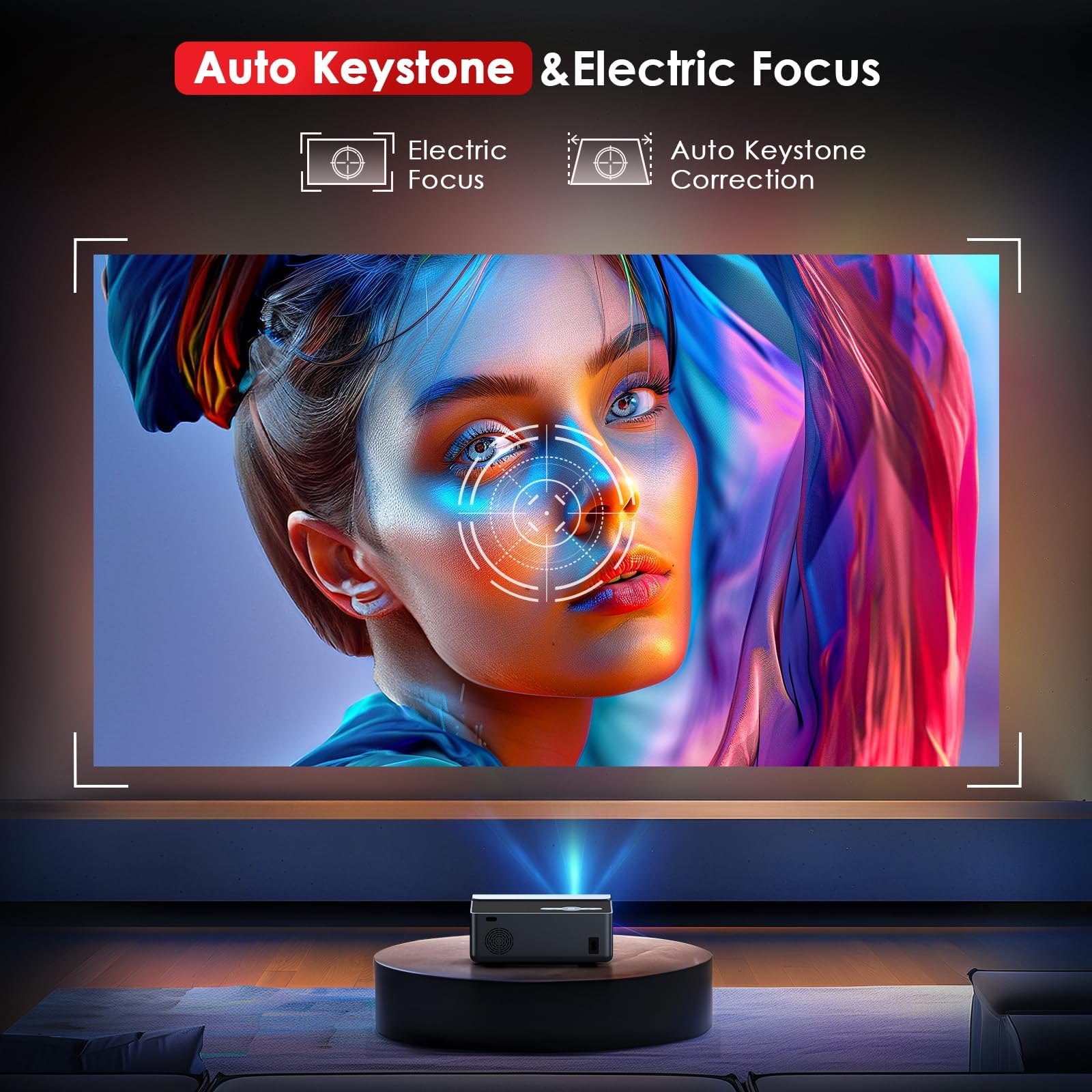 Mua [Electric Focus] Projector with Wifi and Bluetooth, 22000L Auto ...