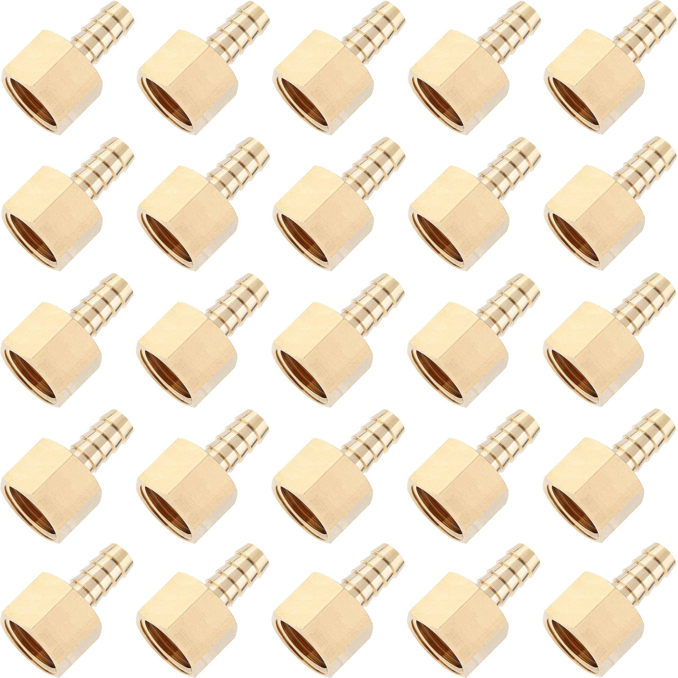 LTWFITTING Brass BSP Fitting Coupler/Adapter 1/2-Inch Female BSPP x 10mm Hose Barb(Pack of 25)