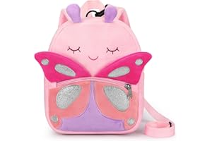 mibasies Toddler Backpacks for Girls 2-4: Plush Backpack -3D Animal Cartoon Mini Travel Bag -10 inch Toddler Backpack Leash