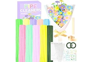 Pipe Cleaners Craft Kit 9 Assorted Colors Pipe Cleaners Bulk Flower Making Kit Chenille Stems DIY Arts and Crafts Supplies fo