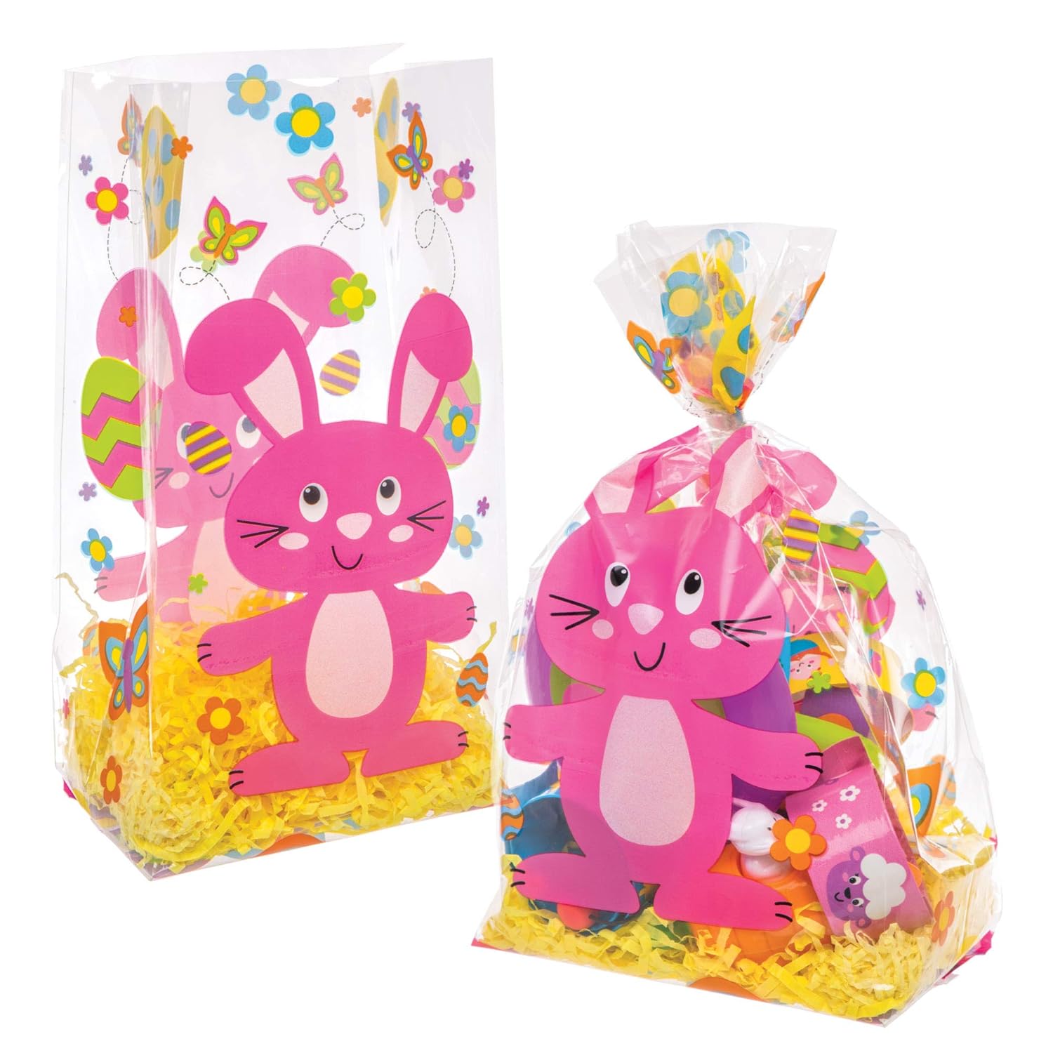 Baker Ross Easter Bunny Block Bottom Cellophane Bags (Pack of 30) Ideal