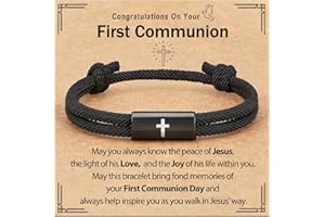 Lydow Confirmation First Communion Baptism Gifts for Boys, Cross Bracelet for Son GrandSon Nephew Brother Christian Religious Jewelry Gifts