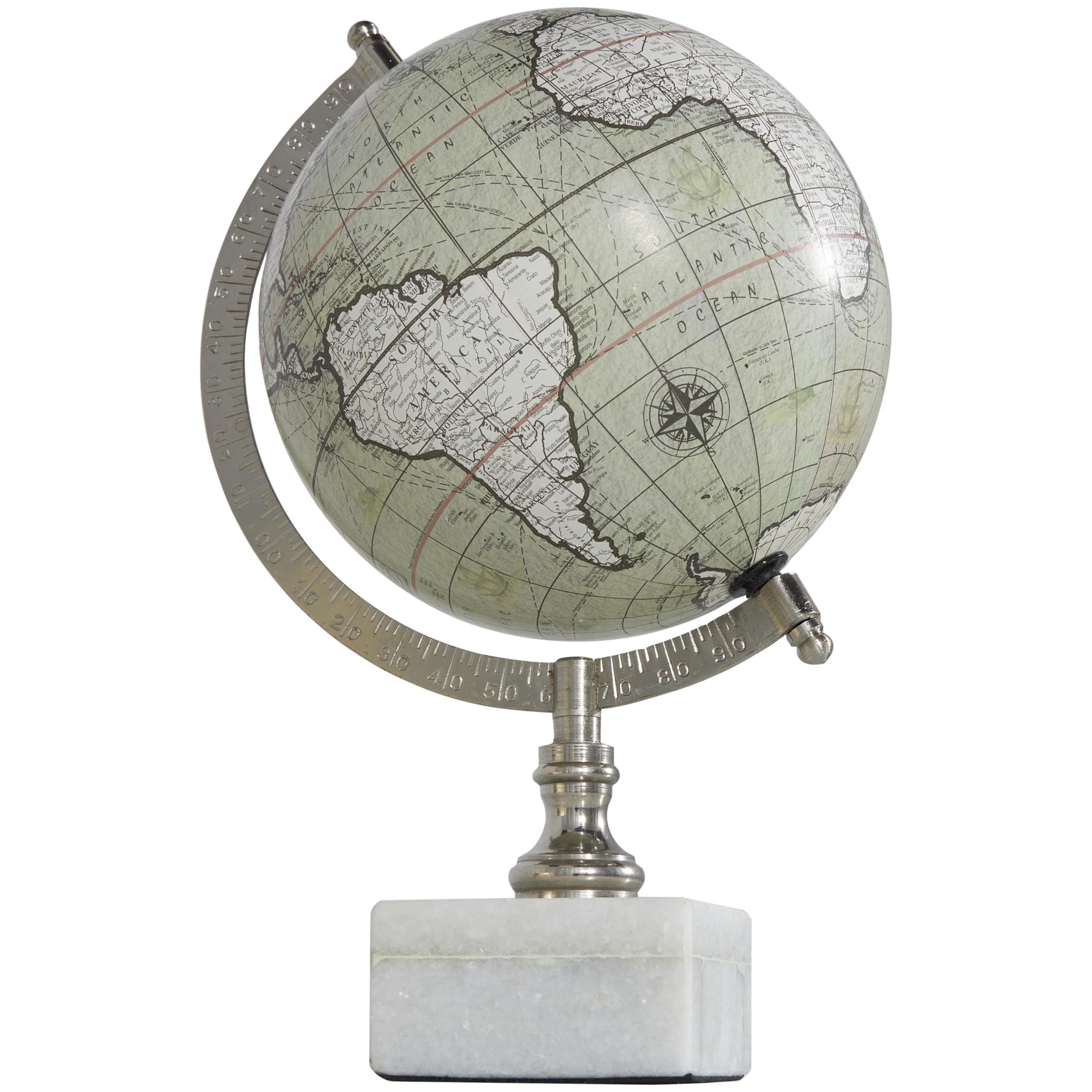 Deco 79 Marble Globe with Marble Base, 7