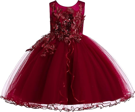 maroon gown for flower girl