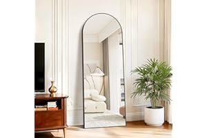 KOCUUY Arched Full Length Mirror 20"x57" Standing Mirror Arche Full Body Mirror with Stand, Black Floor Mirror Body Mirror Al