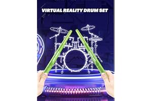 DPOFIRS Electric Drum Set, Virtual Reality Drum Pad Set, Portable 3D Motion Sensing Electronic Drum Set Great Christmas Birthday Kids Adult (Green)