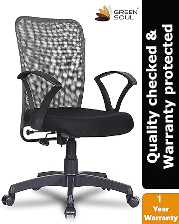 Green Soul Seoul Mid Back Mesh Office Chair (Bold Grey)