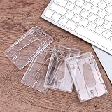 Vicloon Vertical 2-Card Badge Holder 4Pcs Clear Hard Plastic ID Card Holder view 6