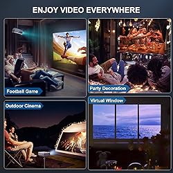 Projector with WiFi and Bluetooth, FUDONI Upgrade