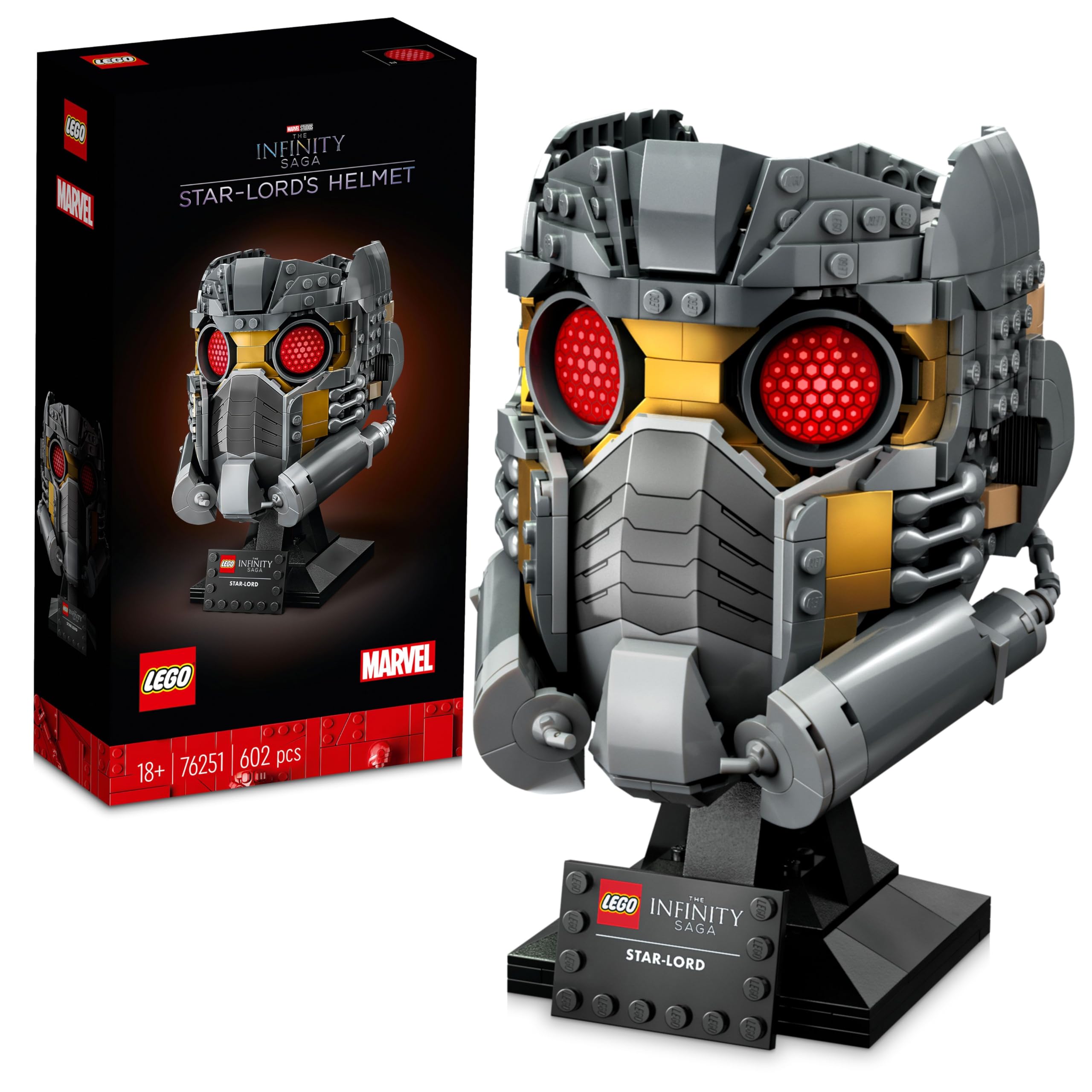 LEGO 76251 Marvel Guardians of the Galaxy Star-Lord's Helmet Collectible Infinity Saga MCU Bust Great Buildable Toy Gift for Marvel Fans 18+ 602 Pieces