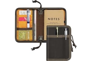 Journal Cover for Field Notes & Moleskine Cahier 3.5"x5.5", Water Resistant Journal Cover with YKK Zipper & Pen Holder, Trave