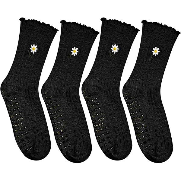 Yoga Pilates Socks Non Slip Socks With Grips For Women, Black Gray (4 Pairs - View #12