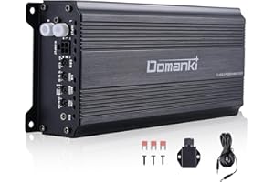 DOMANKI 3000W Amplifier Car Audio Monoblock Class D MOSFET Car Audio Subwoofer Amplifier, 1-4 Ohm Stable, Low Pass Crossover, Stereo