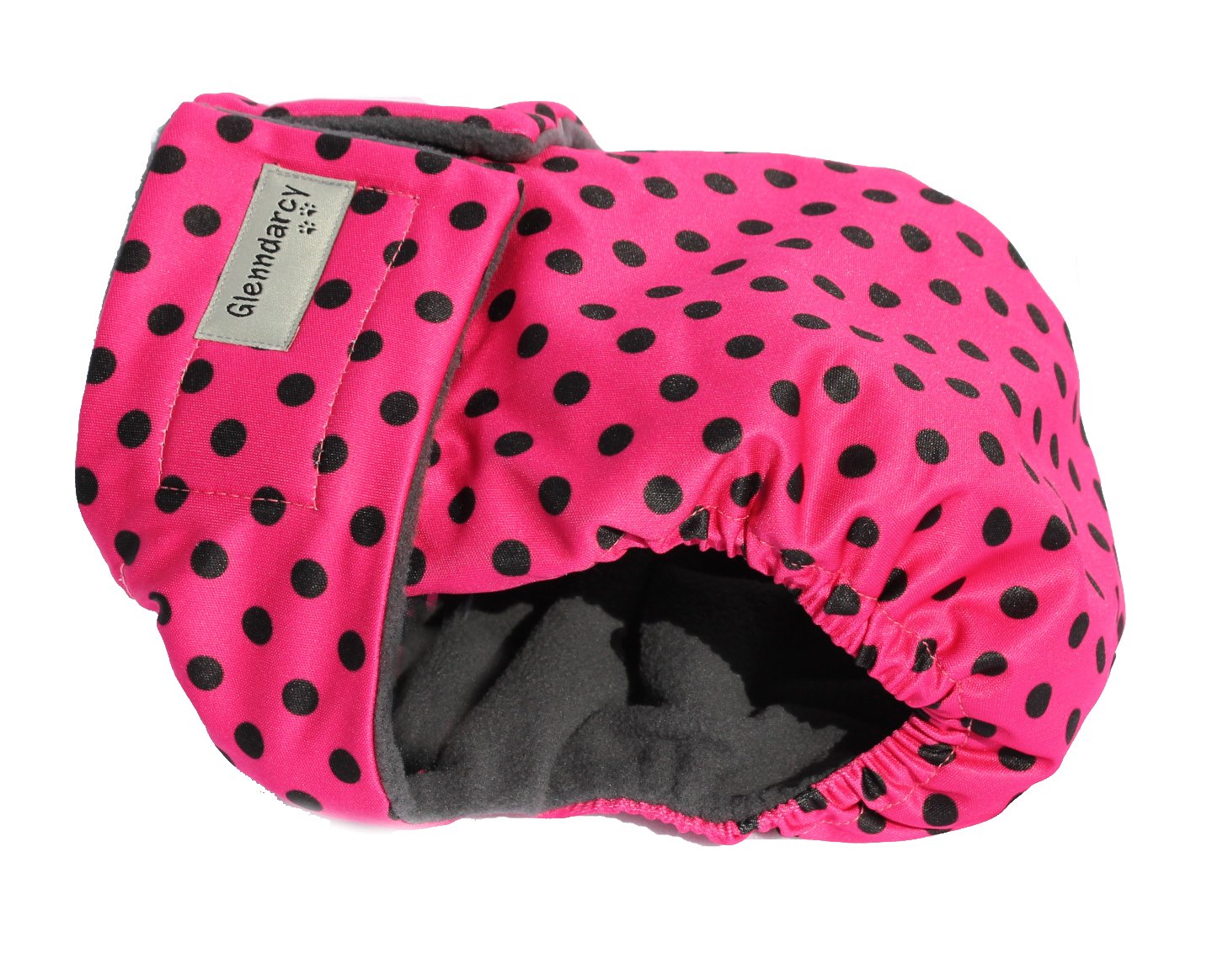 Glenndarcy No Tailhole Dog Season Nappy - French Bulldog - Dotty Pink Medium Long Pants only