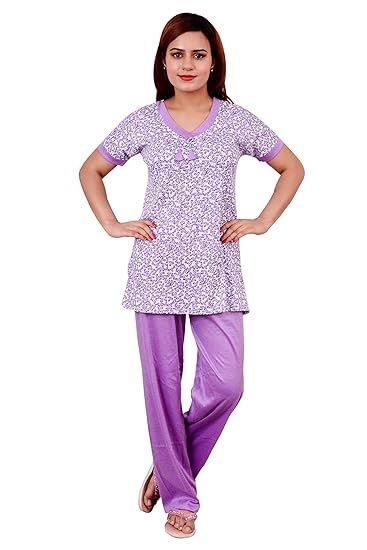 Hosiery Nightsuit Sets - Purple