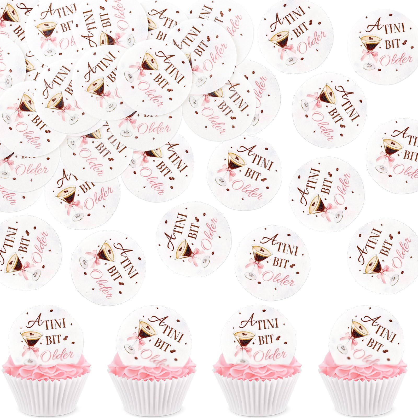 Photo 1 of Ercadio 40 Pack Edible Martini Party Cupcake Toppers Drink Topper Picks Coffee Espresso Martini Themed for A Tini Bit Older Party Bachelorette Party Supplies