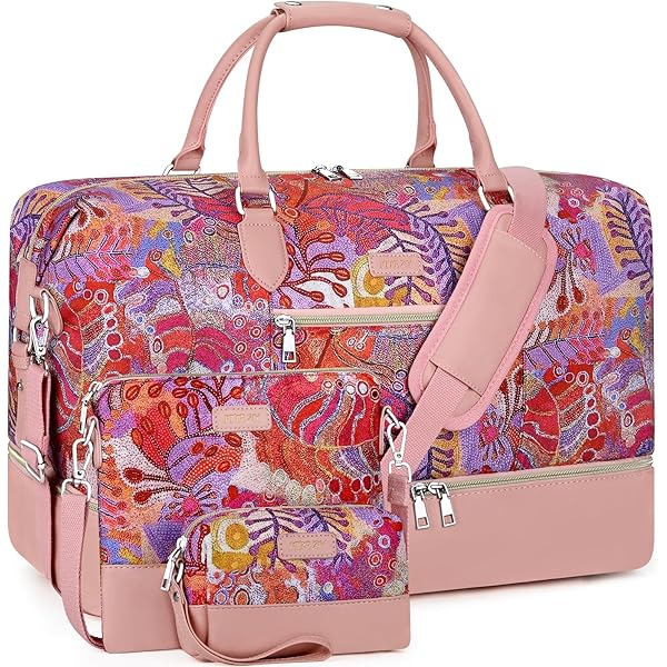 Borsa Da Viaggio Pieghevole Floreale Boho - Borrone Weekender 42x29x15 Cm, Impermeabile, Unisex, Con Tracolla Regolabile