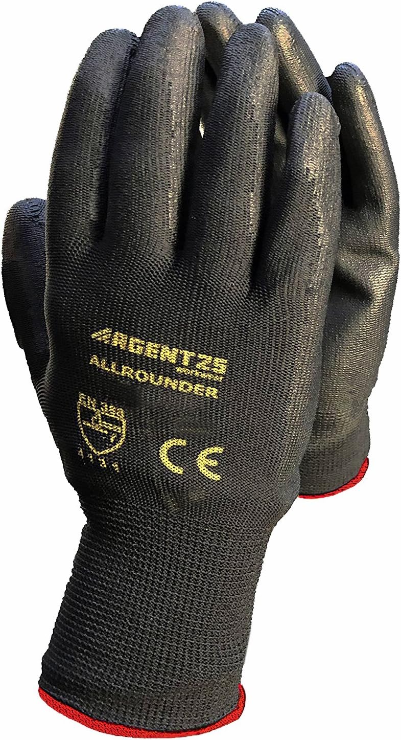 3 Paar Arbeitshandschuhe Gummi Mit Fleece-Fütterung | Größe 9, Orange | Wasserdicht, Punktierter Griff | EN388, EN374-2