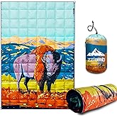 zzlamb Camping Blanket for Cold Weather,Outdoor Puffy Blanket Portable Down Alternative,Windproof Warm Cloak with Snaps,Cozy Quilt Backpacking Picnic RV Travel Plane Car Hammock Beach Climbing