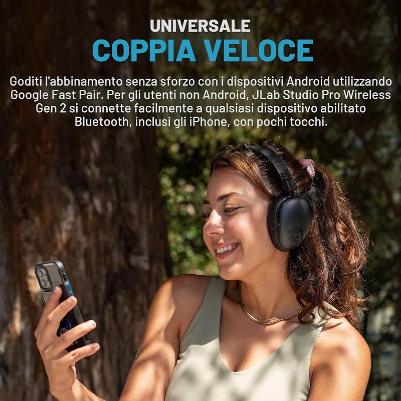 Studio Pro+ Cuffie Bluetooth Over-Ear - Microfono 65 Ore, Nero