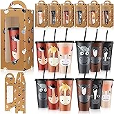 Mifoci 12 Sets Horse Party Favors 24 oz Horse Cups with Lid Straw Plastic Drink Reusable Tumblers Bulk for Christmas Thanksgiving Halloween Birthday Gifts West Party Supplies