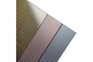FANCYWING Golden Carbon Fiber Sheet, 200X300X2.0MM Carbon Fiber Board with Golden Metallic Threads, Real Carbon Fiber Laminate Plate Twill Weave Matte Finish Panel Sheet 2.0MM Thickness