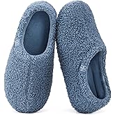 HomeTop Women's Fuzzy Curly Fur Memory Foam Loafer Slippers with Polar Fleece Lining