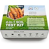 AAwipes Soil Test Kit for 4-in-1 pH, Nitrogen(N), Phosphorus(P), Potassium(K) Levels &ndash; 40 Tests for Garden, Lawn, Yard &amp; Plant Care &ndash; Reliable Nutrient Tester with Sampling Accessories
