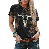 UNIQUEONE Western Cowgirl Shirts for Women Rodeo Cow Print Shirt | Cowgirl Outfits for Women with Vintage Western Graphic, Perfect for Rodeos, Country Concerts, Ranch Life and Western Outfits