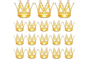 FFNIU 18 Pcs Crown Cake Topper, Mini Tiara Birthday Cake Toppers, Mini Crown for Flower Arrangements Women Lady Girl Wedding Baby Shower Birthday Party