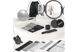NANATI Pilates Kit 18PCS, Pilates Essentials Kit for Women Home Workouts, Pilates Equipment with 14.5" Pilates Ring and Ball,