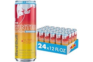 Red Bull Sugar-Free Fuji Apple and Ginger Winter Edition Energy Drink, with 80mg Caffeine plus Taurine & B Vitamins, 12 Fl Oz, Pack of 24 Cans