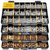 Bonost 3010pcs Nuts and Bolts Kit with Grade 8.8 Metric Hex Bolts, 4 Trays | Bolts and Nuts Kit with Assorted SAE &amp; Metric Phillips Head Bolts, Matching Nuts and Lock Washers