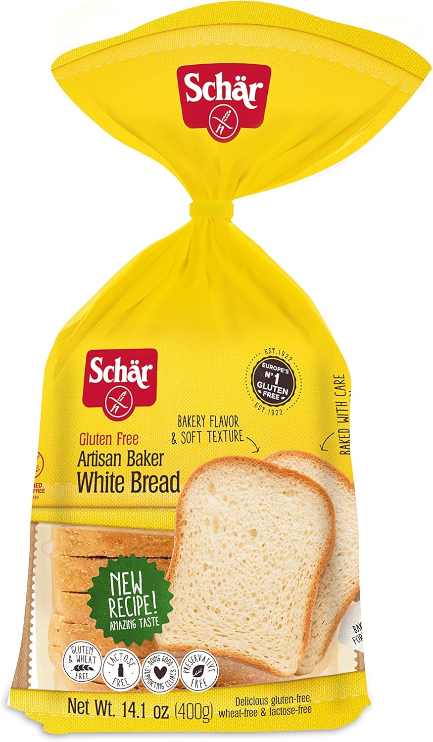 Schar Gluten-Free Artisan Baker White Bread 14.1 Ounce (6 Pack)