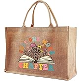 Qlvexkah Jute Tote Bags for Women, Appreciation Gifts for Teacher, Women, Mom for Christmas, New Year, Mothers Day
