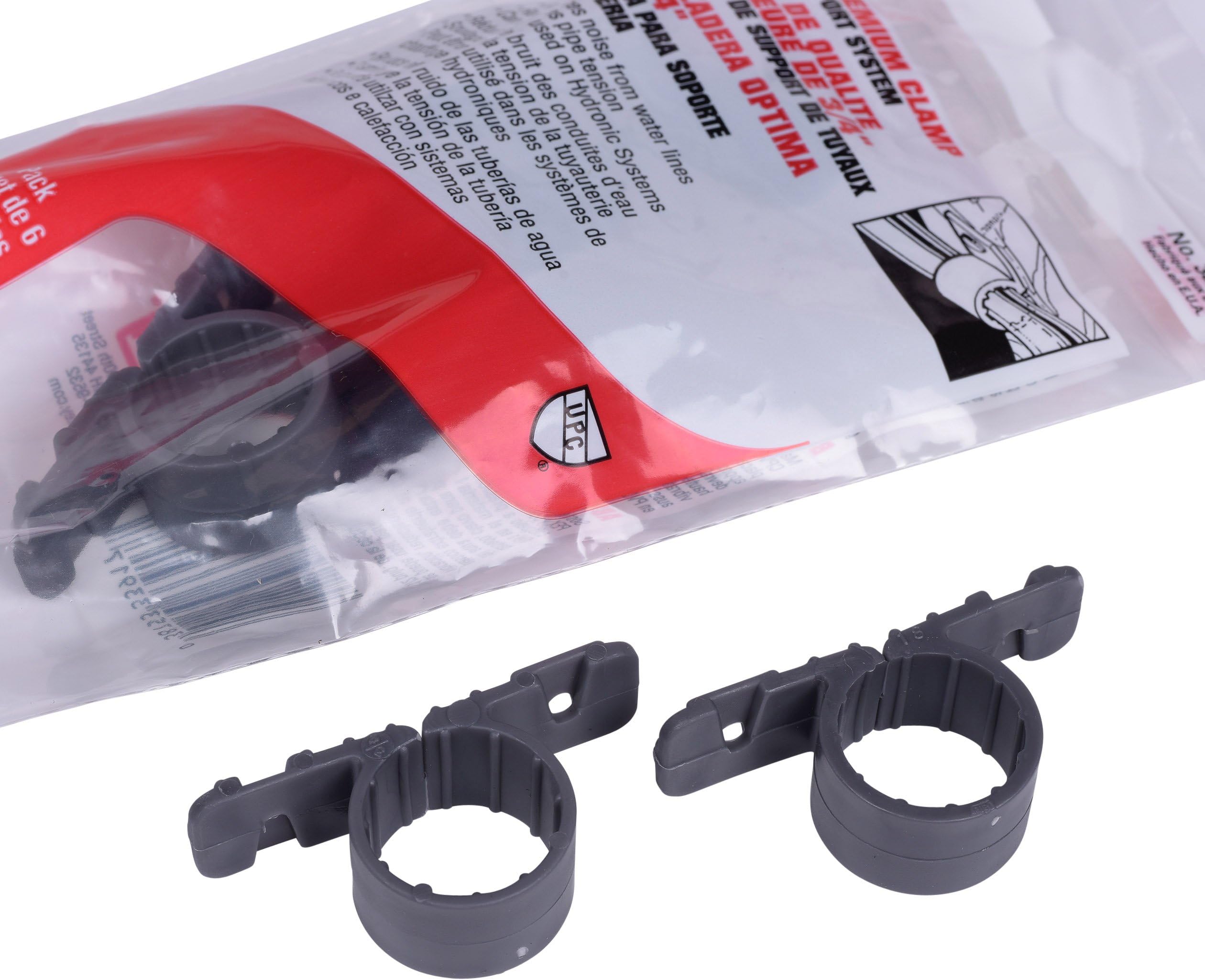 OateyOatey 33917 Standard (6 in Polybag), Gray, 3/4-Inch Pipe Clamp