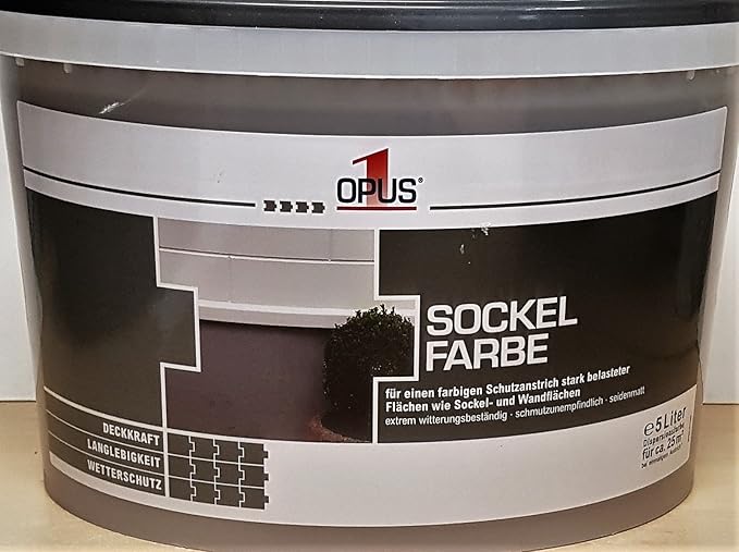 Opus1 Sockelfarbe 5L Schutzanstrich Wand Fassaden Farbe Außen Matt