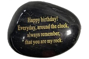 STERLINGCLAD Adult Birthday Gift, Happy Birthday! Everyday, around The clock, always remember, That You are my rock." Engraved Rock paperweight..