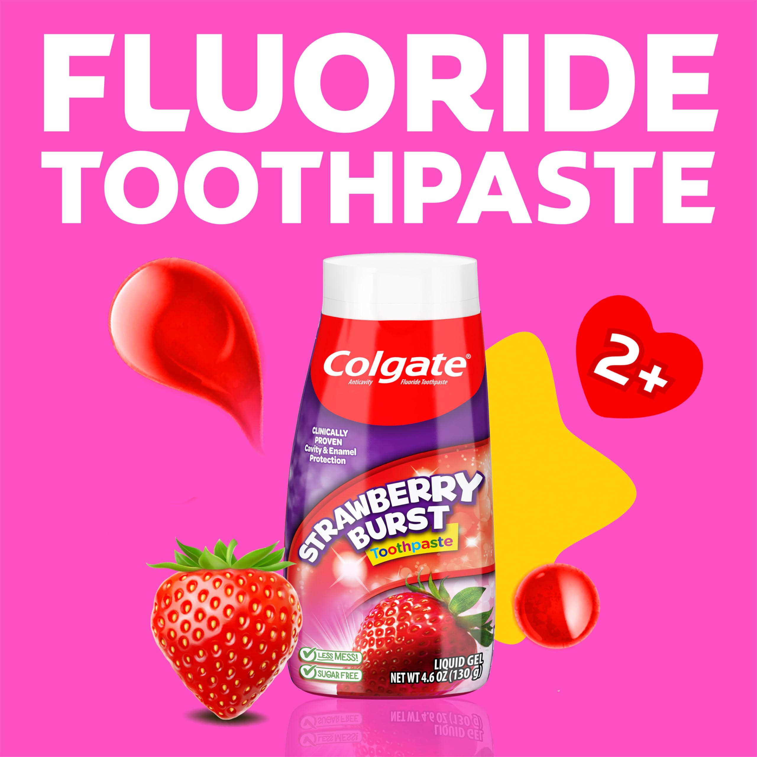 Colgate Kids Fluoride Toothpaste, Strawberry Burst, 4.6 oz