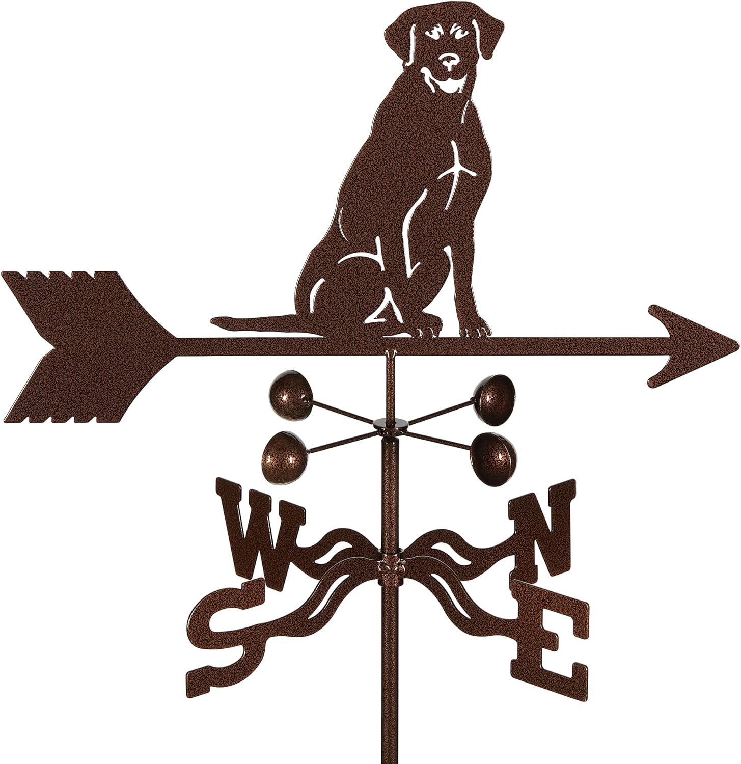 Weathervanes - EZ Vane Steel Sitting Lab Weathervane 21” Height, Includes Metal Deck Mount, Wind Cups & Brackets | Hand-Crafted and Family-Owned, Made in The USA with Triple Powder Coating, Limited