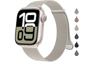 Compatible with Apple Watch Band 46mm 38mm 40mm 41mm 42mm 44mm 45mm 49mm Women Men, Adjustable Stainless Steel Strap Strong M