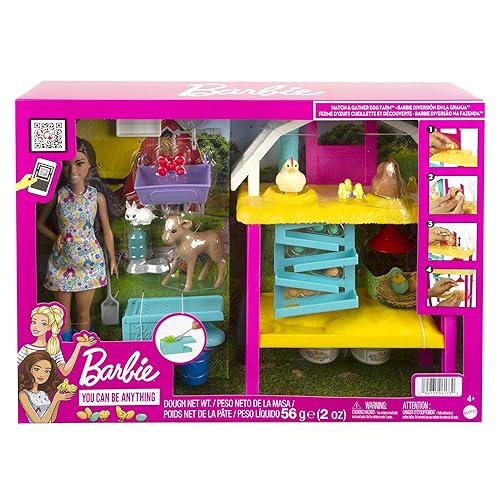 Barbie Careers Playset, Hatch Gather Egg Farm with Brunette